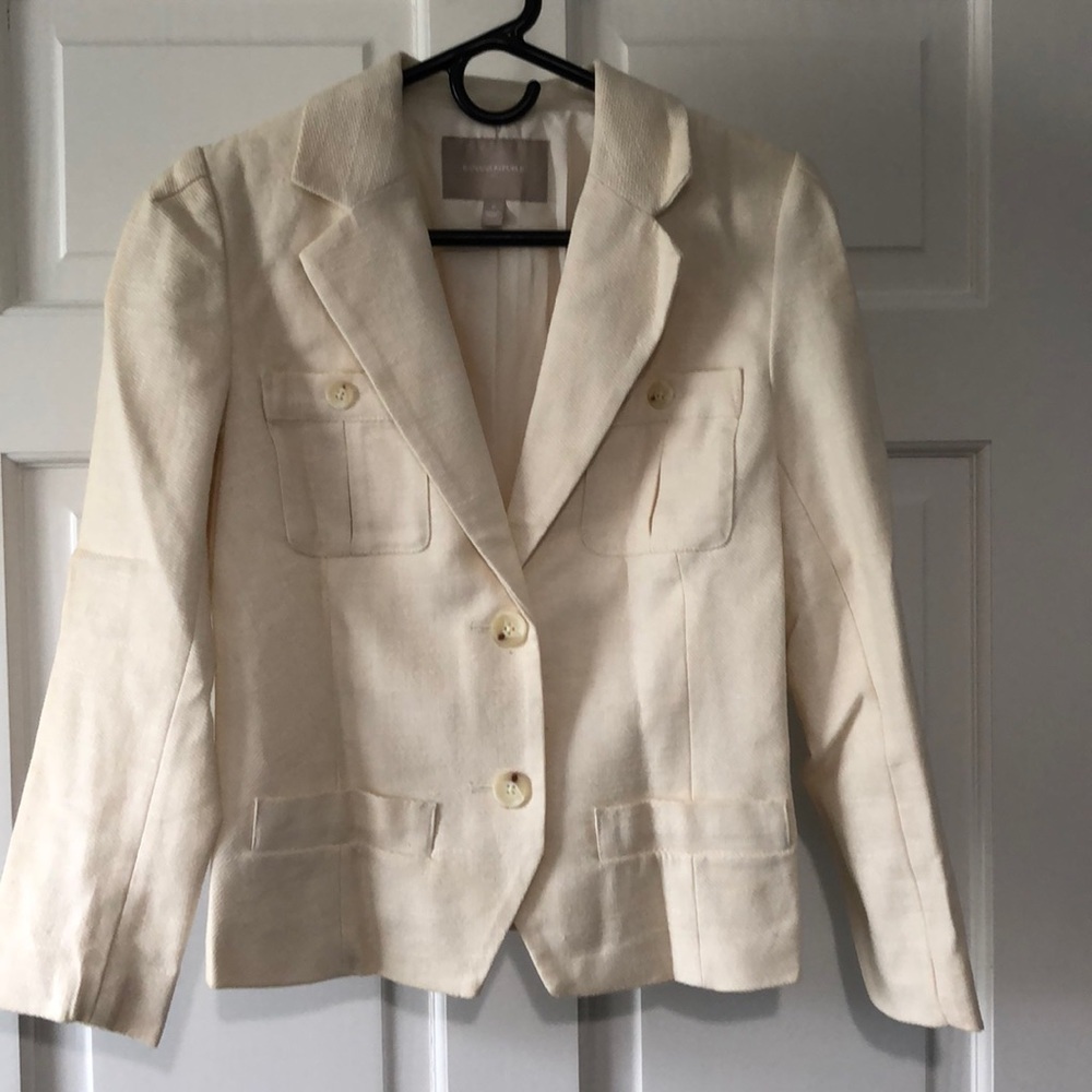 Cream linen and cotton blazer